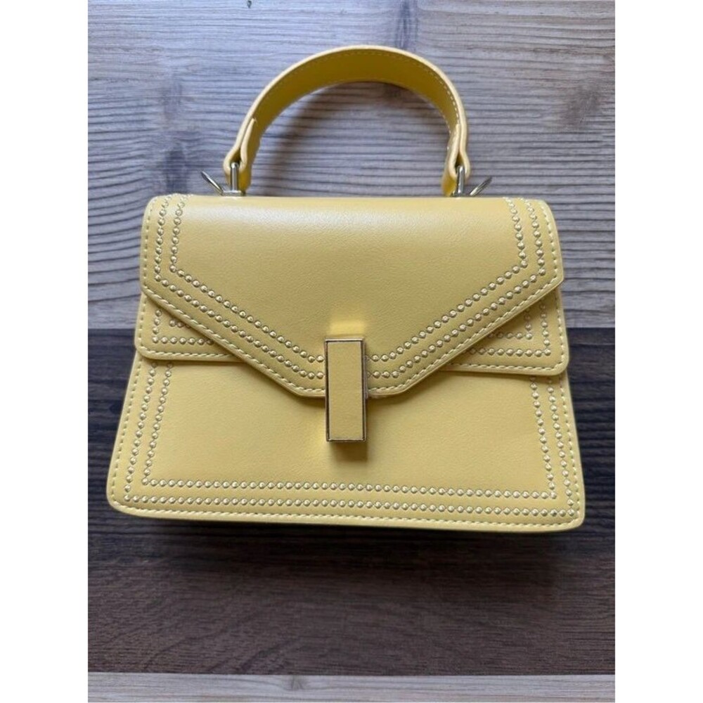 Scarleton Butter Yellow Top-Handle Crossbody Satchel Streetwear Edgy Minimalist